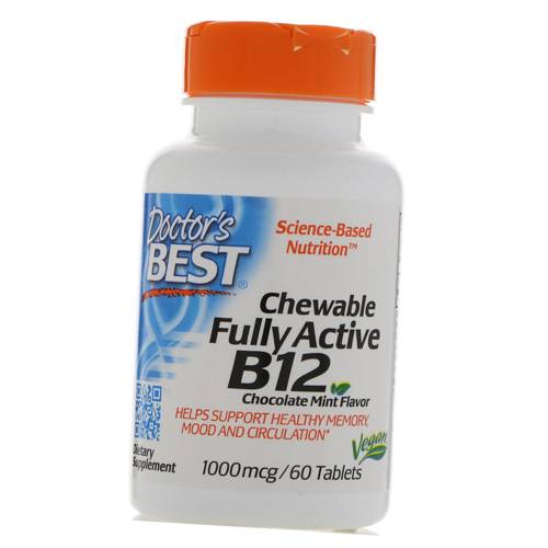 

Doctor's Best Chewable Fully Active B12 1000 60таб Шоколад с мятой (36327019)