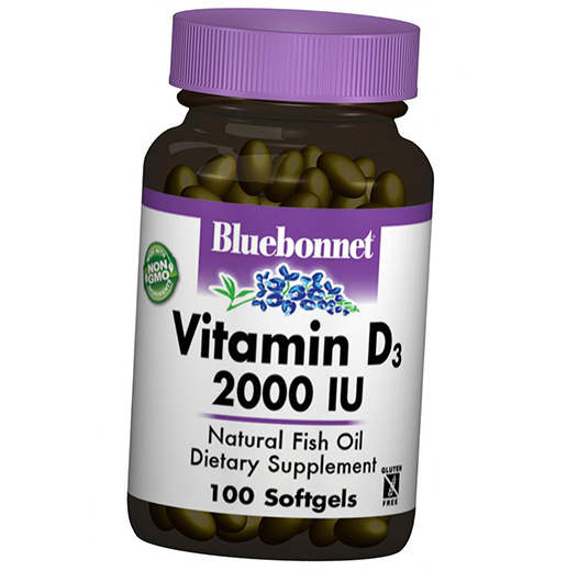 

Bluebonnet Nutrition Vitamin D3 2000 100гелкапс (36393009)