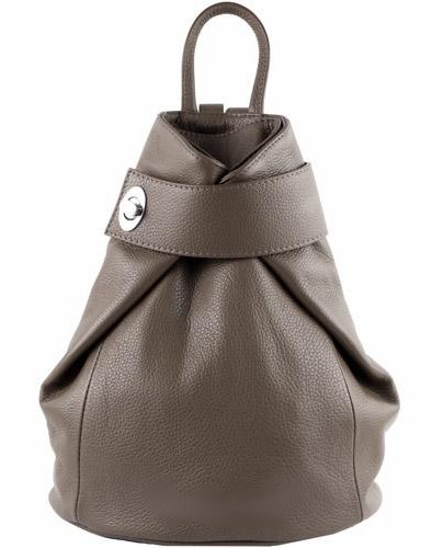 

Женская кожаная сумка-рюкзак Italian bags DB6933 gray-brown