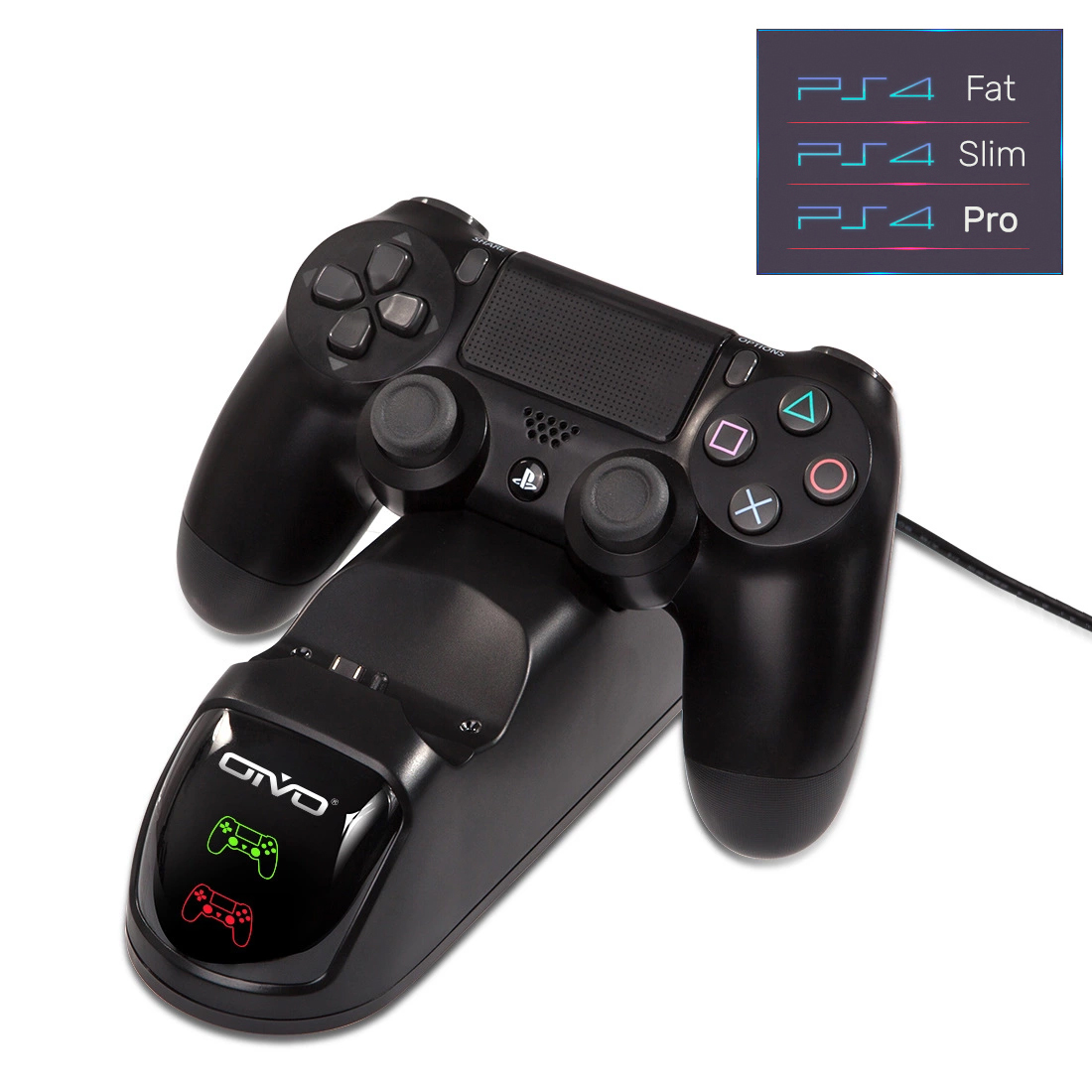 

Двойная зарядная dock станция OIVO подставка для двух геймпадов DUALSHOCK 4 Sony PlayStation PS4 / PS4 SLIM / PS4 PRO c LED индикаторами статуса зарядки