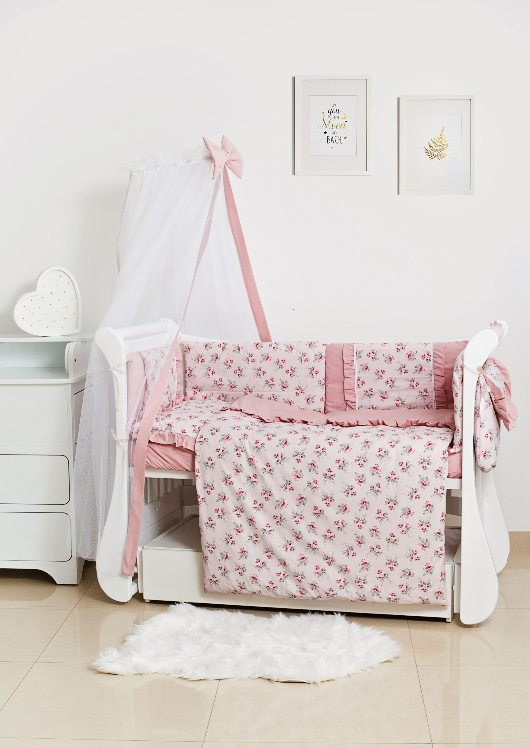 

Комплект постельный 8 ел Twins Romantic Spring collection, Flower, розовый дым