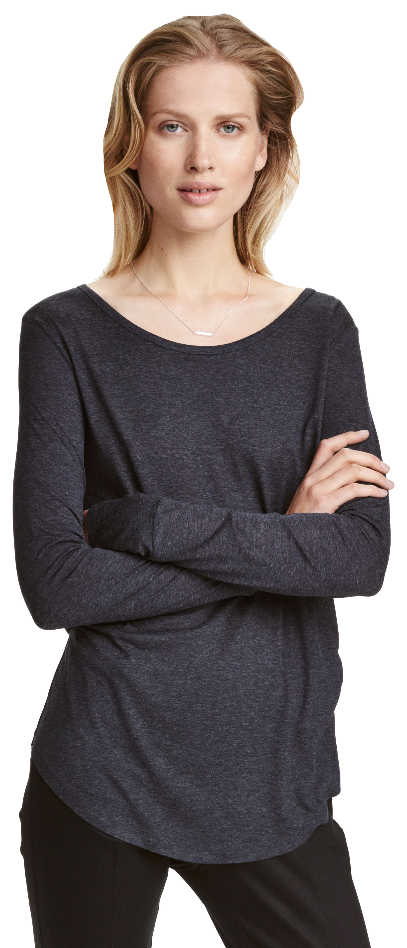 

Футболка с длинными рукавами H&M 2300274 XS Темно-серая
