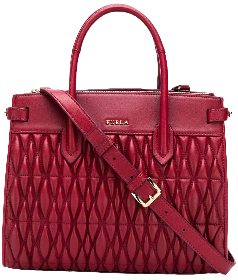 Женская сумка кожаная Furla Pin Cometa S Tote E/W 994223 Вишневая ...