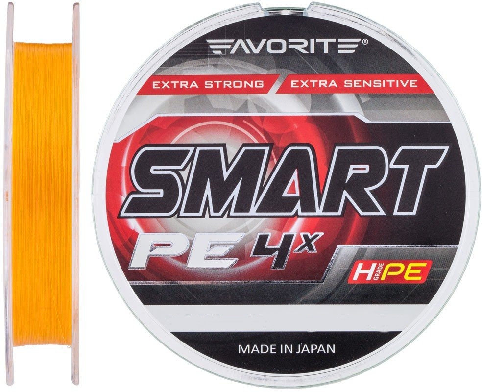 

Шнур Favorite Smart PE Orange 4x 150m #1.5/0.209mm 7.8kg
