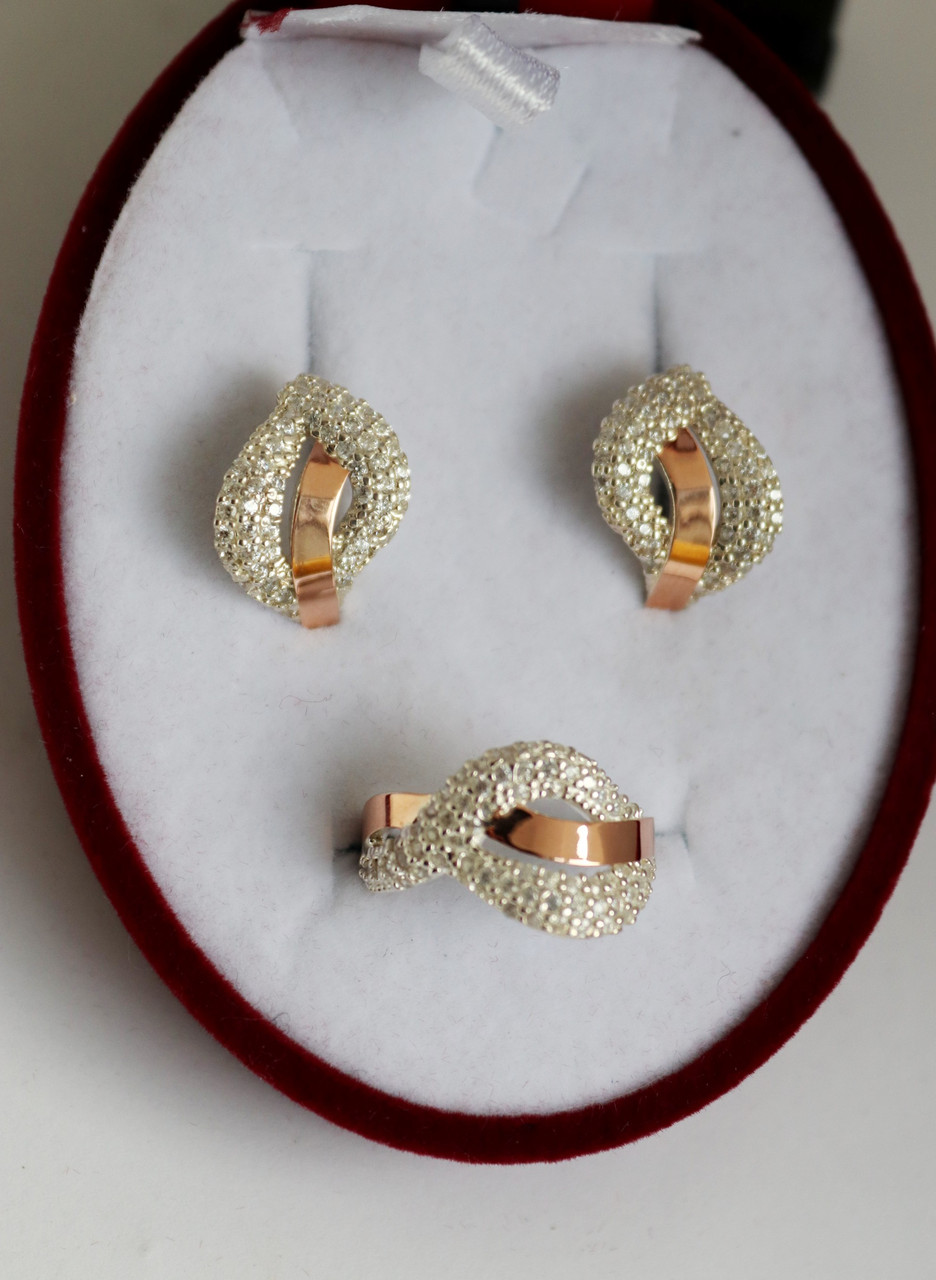 

Серебряный набор Dariy Вдохновение с золотыми пластинами 545