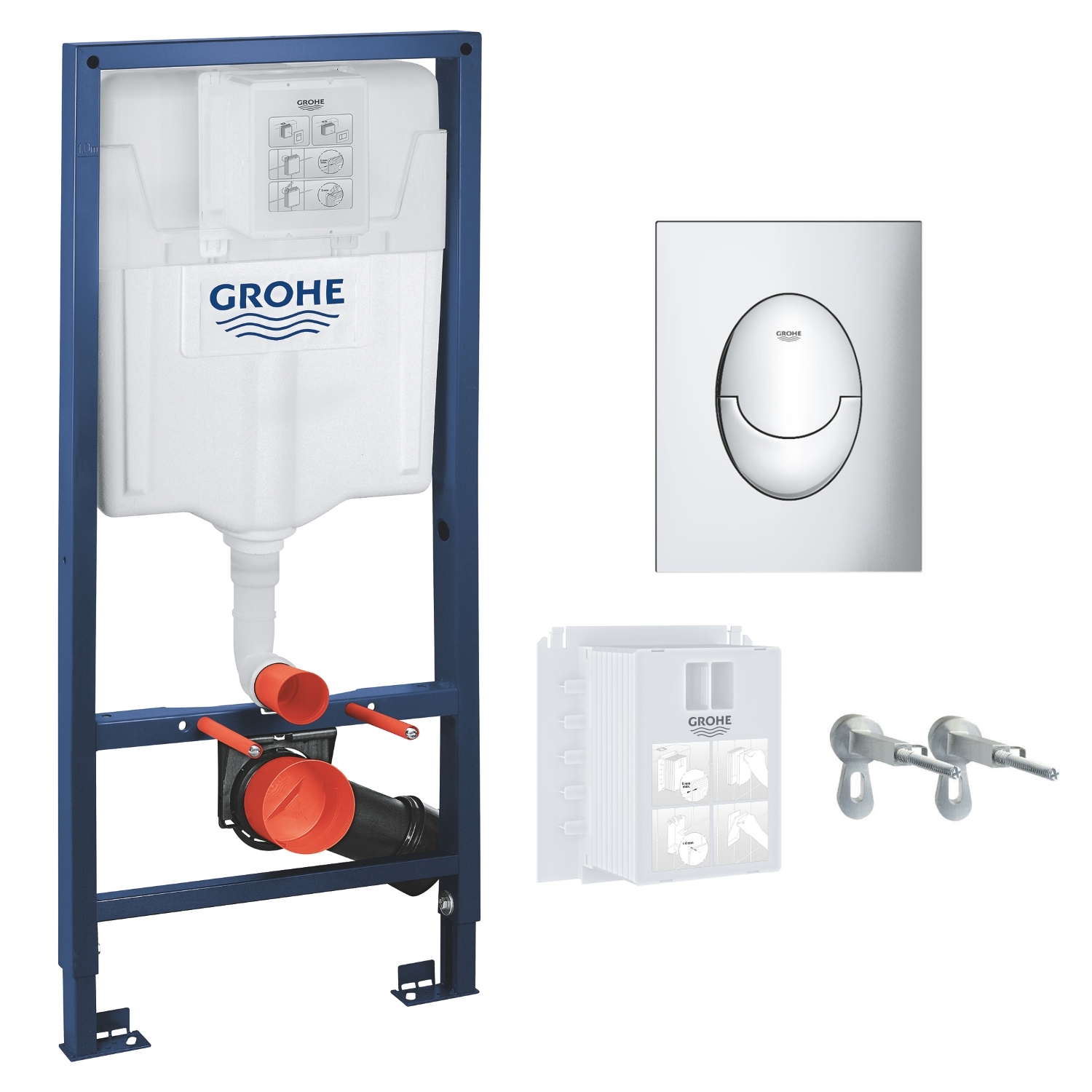 

Комплект для подвесного унитаза GROHE Rapid SL 3в1 (бачок, крепеж, кнопка хром - двойн. слив 37965000) (31129)