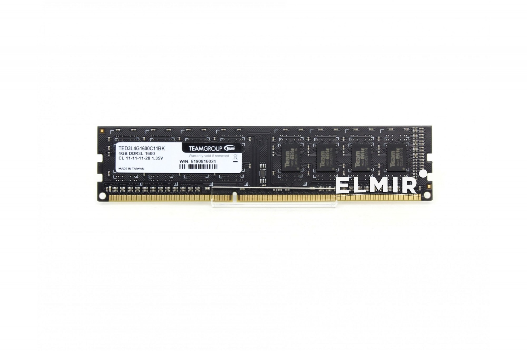 

Оперативная память DDR3 4GB/1600 1,35V Team Elite (TED3L4G1600C1101)