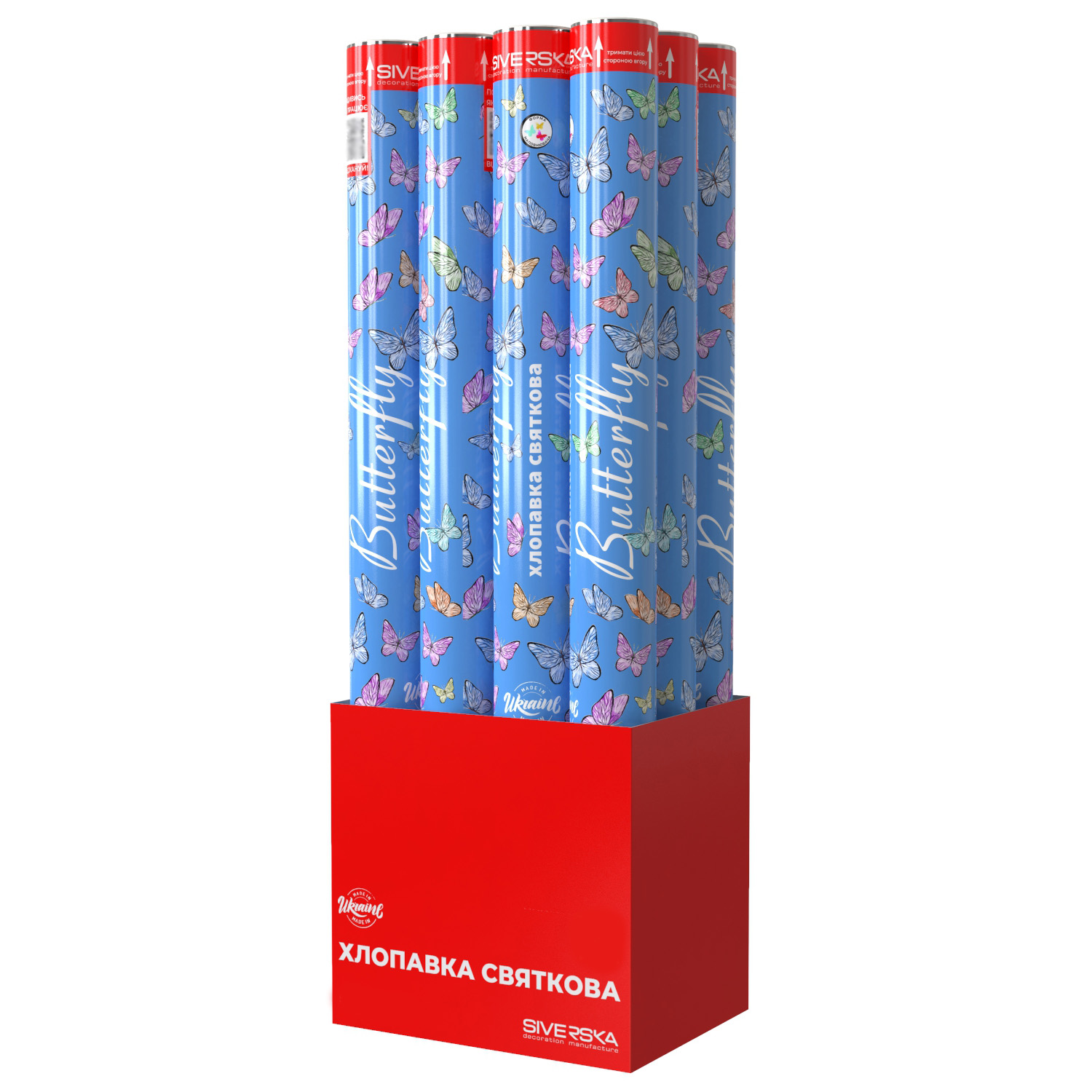 

Хлопавка пневматична Siverska Butterfly 60 см (BFNBF06012) Упаковка 12 шт.