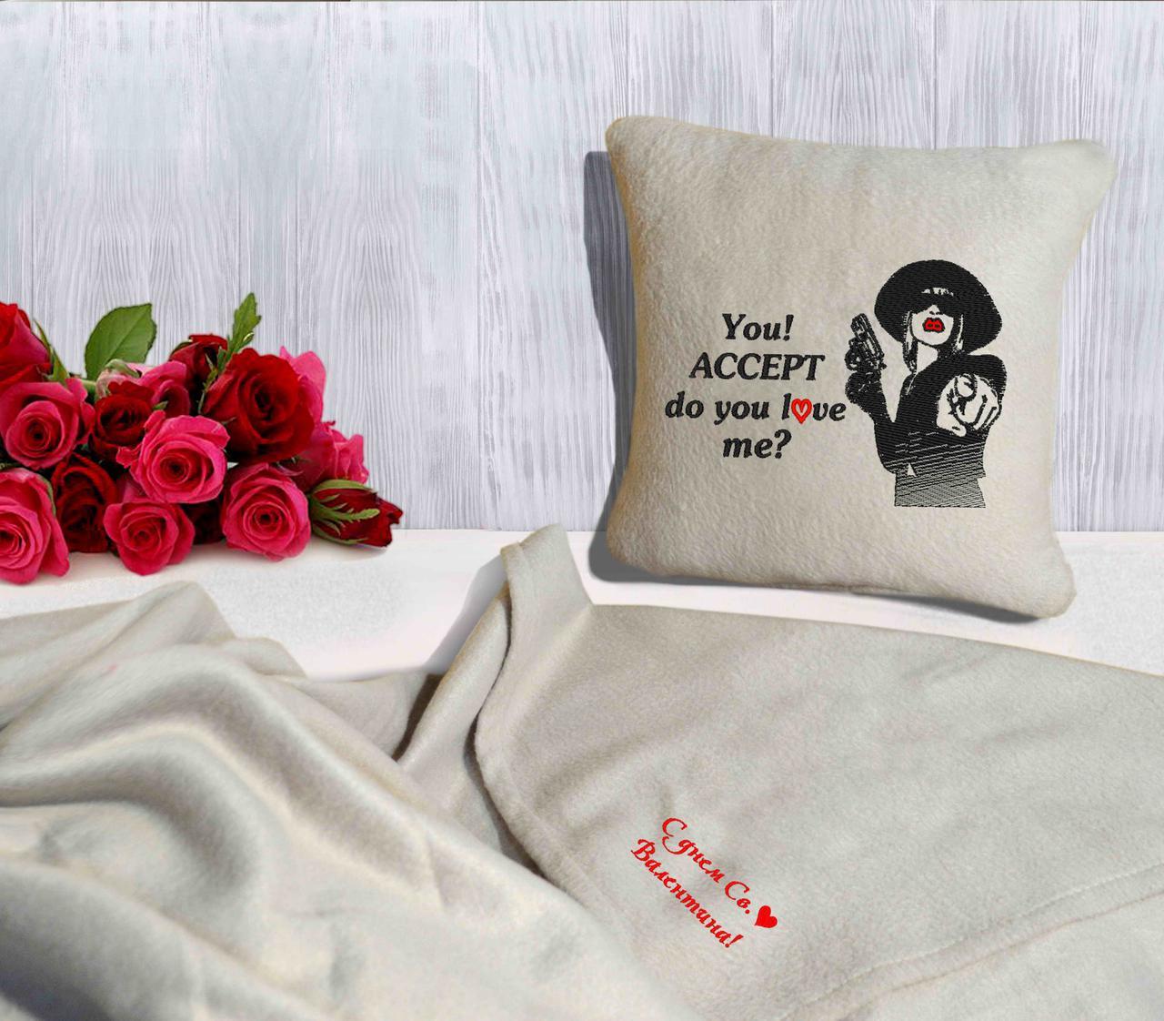 

Набор: подушка + плед Slivki "Accept do love me" 12 цвет бежевый