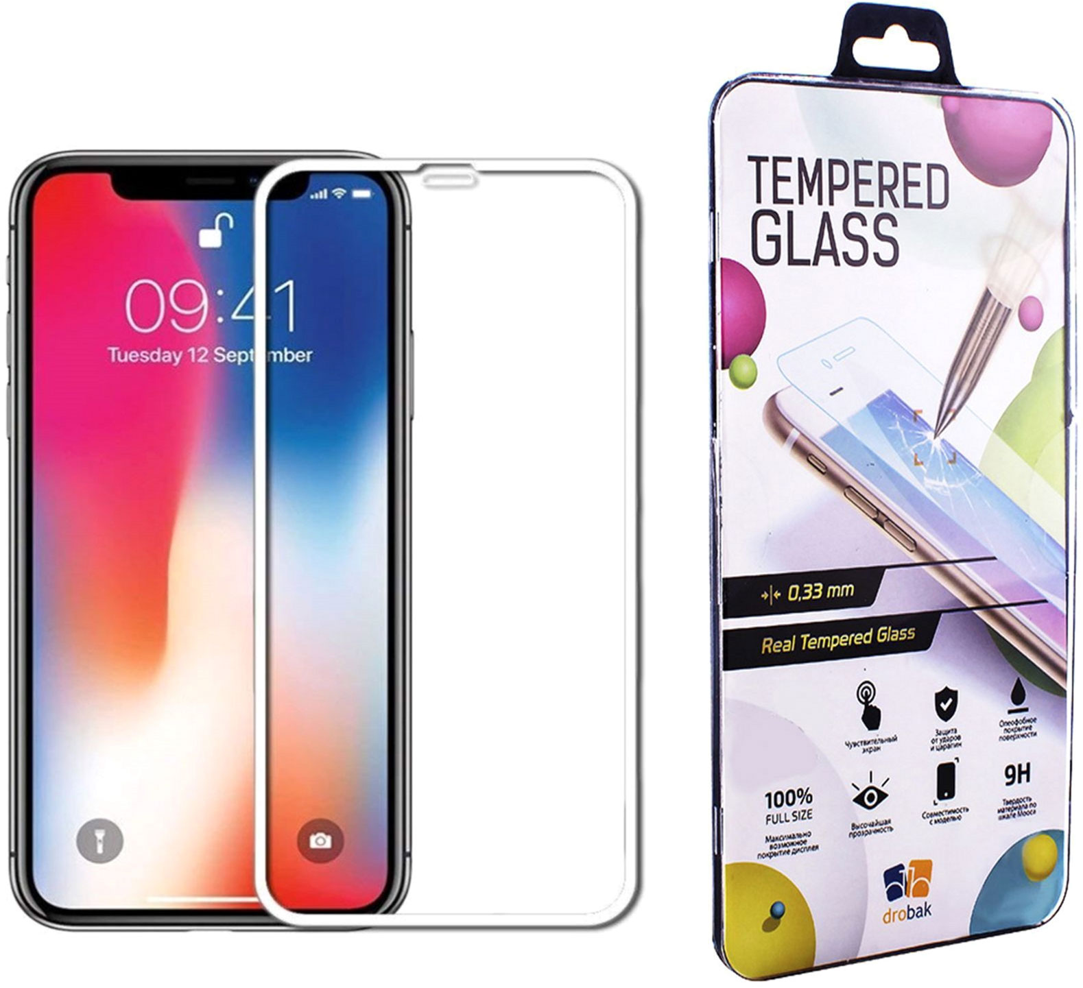 

Защитное стекло Drobak для Apple iPhone 12 White