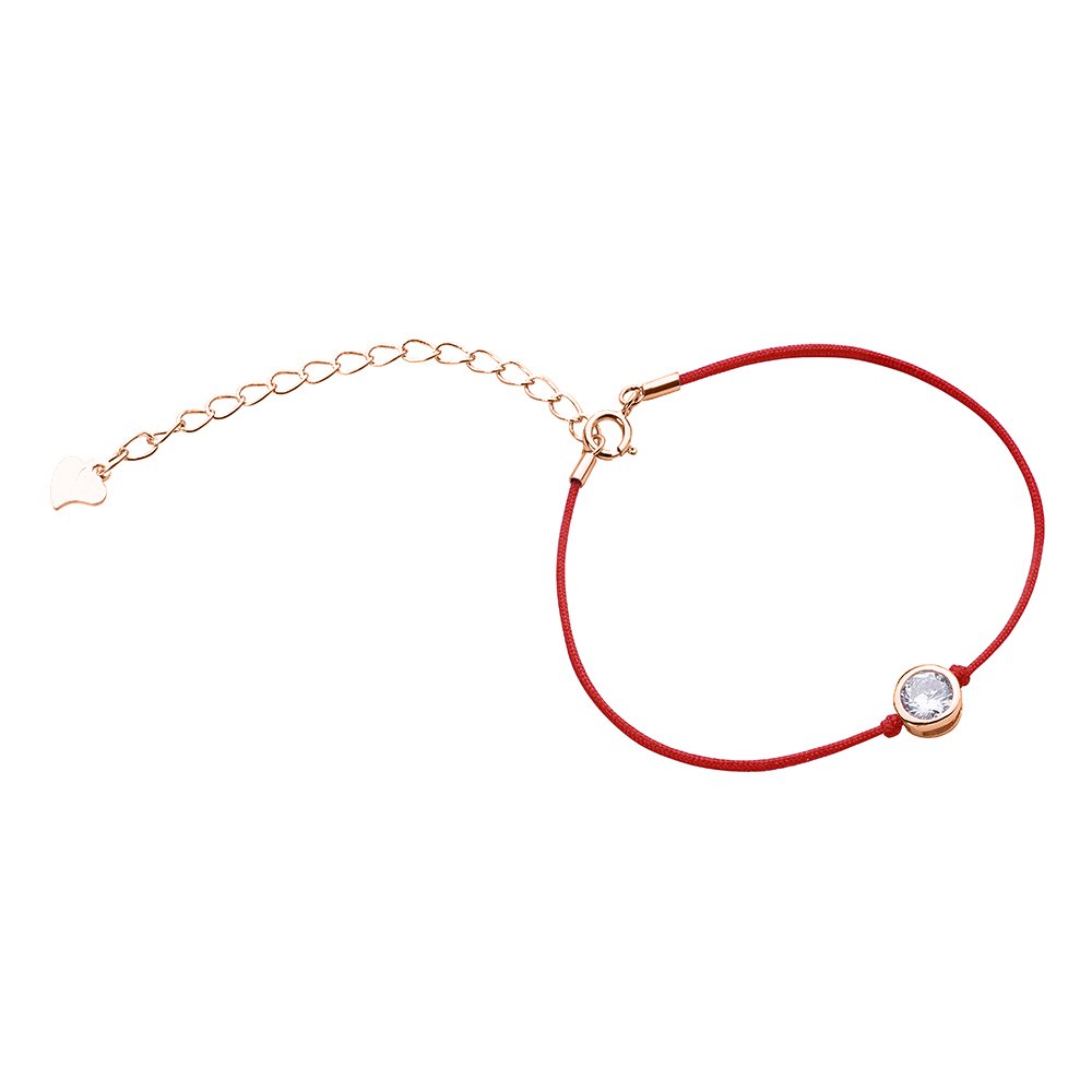 

Серебряный браслет SILVEX925 из красной нити из шелка с фианитом модели Б3КФ/904