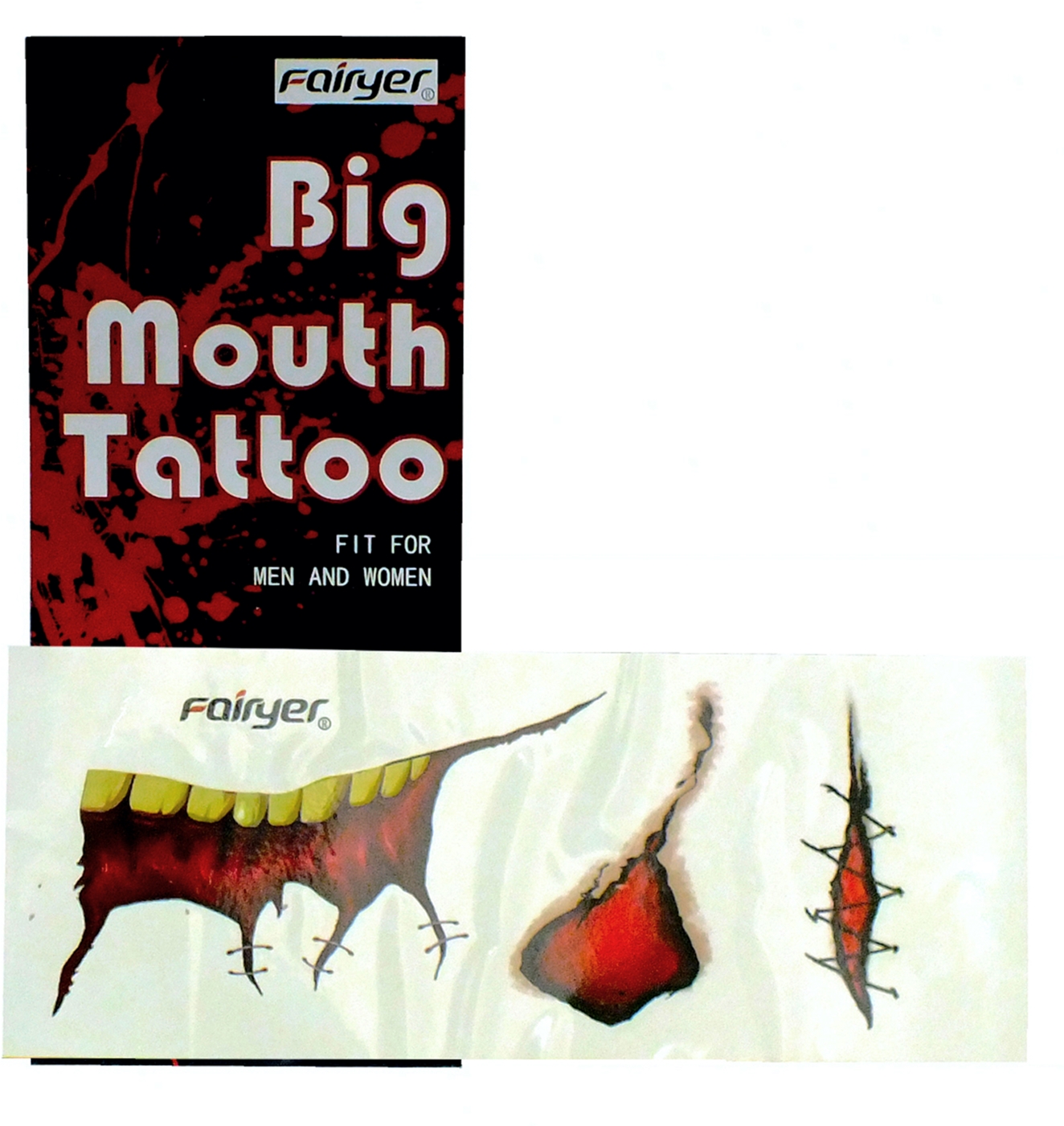 

Тату для лица Seta Decor Big mouth Tattoo 16-429-1 Черно-белое с красным