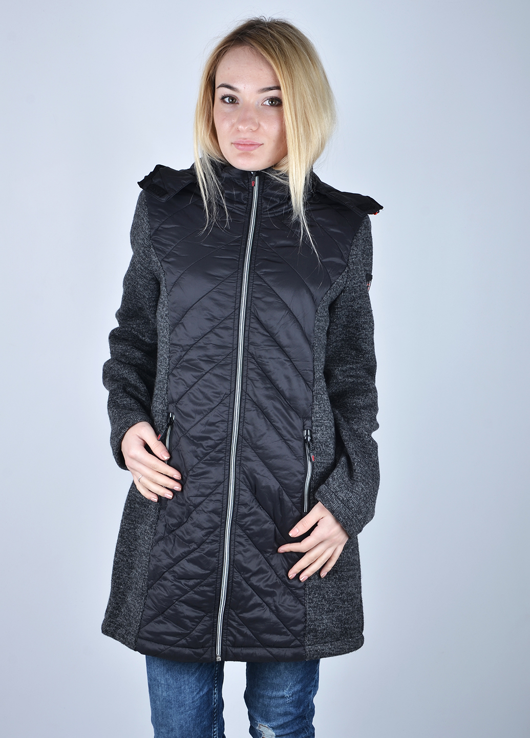 

Куртка Geographical Norway Tally 061 L т.сірий з чорним
