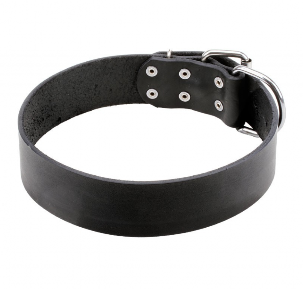 

Классический ошейник из натуральной кожи Lockdog M Черный М-7826