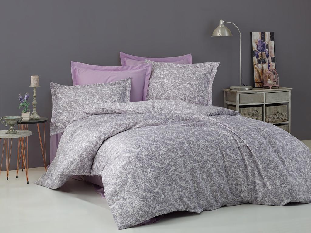 

Постельное белье CottonTwill турецкое Трабзон, вензель сиреневый Евро комплект