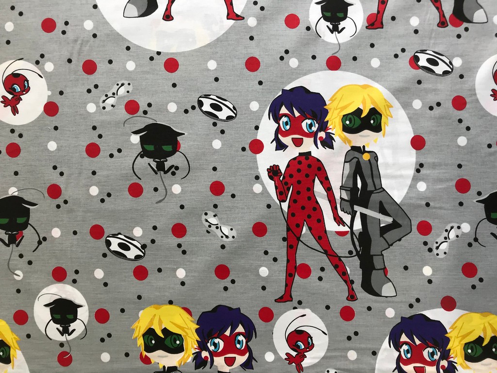

Постельное белье CottonTwill Lady bug (Леди баг) на сером Детский комплект