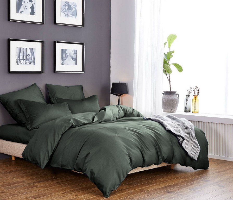 

Постельное белье CottonTwill серое однотонное ткань сатин Подростковый комплект