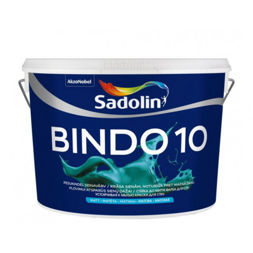 

Краска для стен Sadolin Bindo 10 белая матовая моющаяся