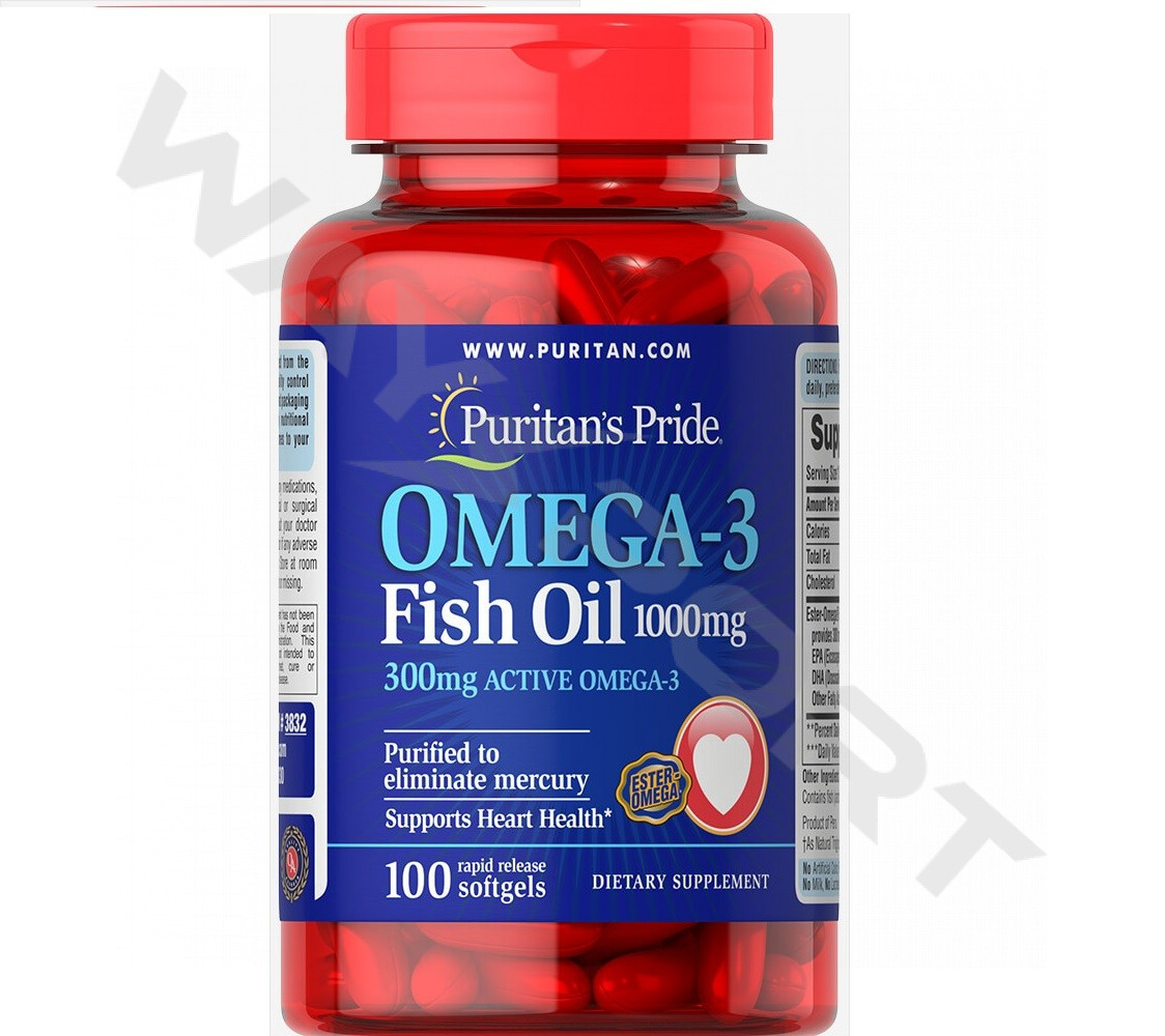 

Puritan’s Pride Omega 3 Fish Oil 1000mg 100 капс