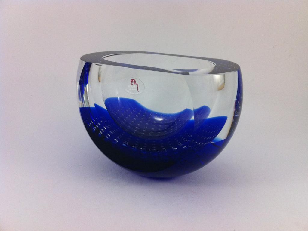 

Конфетница 17 см Princ стекло Синие пузырьки 26600/17/2W