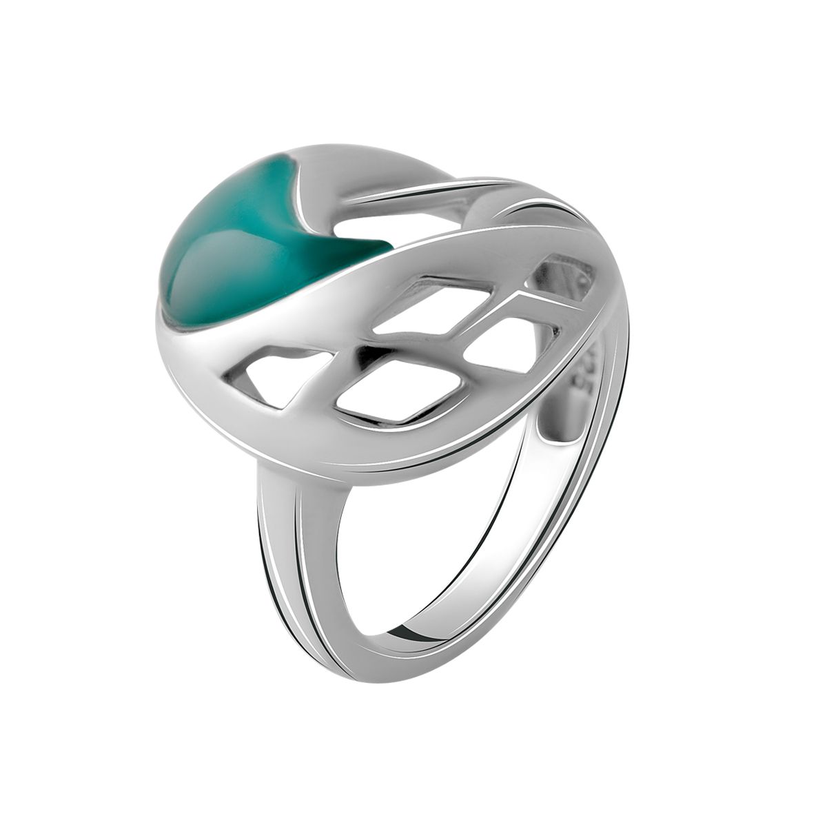 

Серебряное кольцо LAMIA с кошачим глазом 16.5 размер