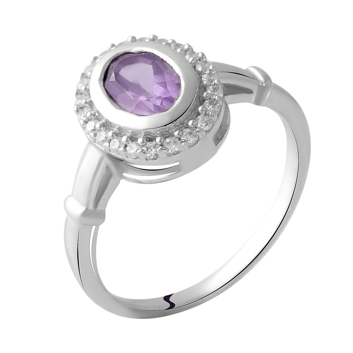 

Серебряное кольцо LAMIA с натуральным аметистом 0.7ct 18 размер
