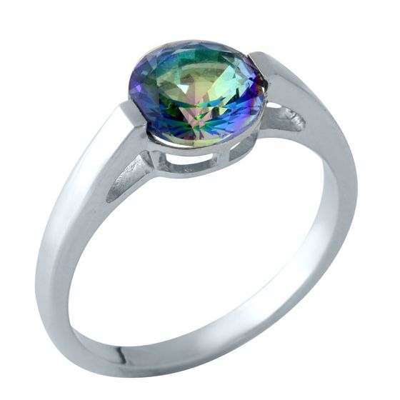 

Серебряное кольцо LAMIA с натуральным мистик топазом 1.575ct 17.5 размер
