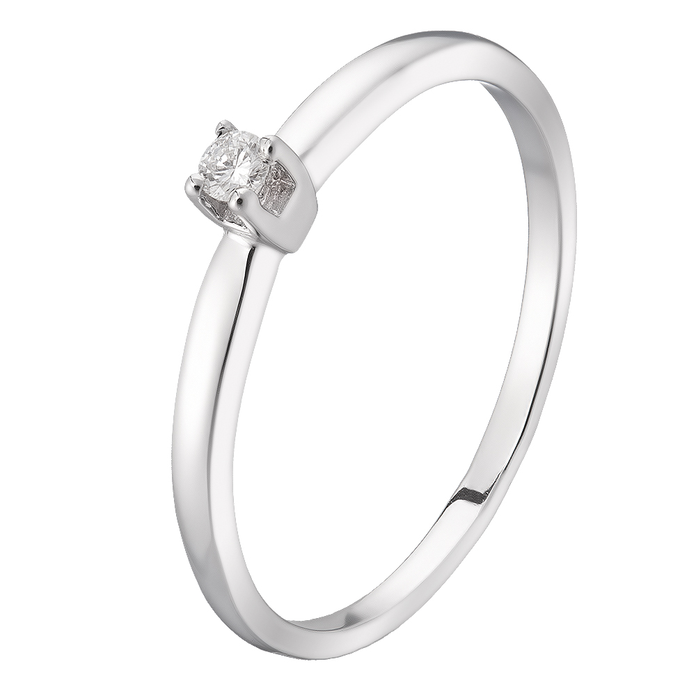 

Золотое кольцо LAMIA с натуральными бриллиантом 0.06ct 17.5 размер
