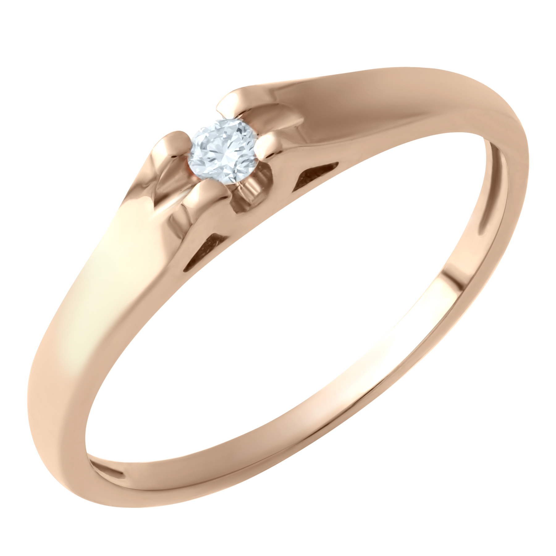 

Золотое кольцо LAMIA с натуральными бриллиантом 0.06ct 18 размер