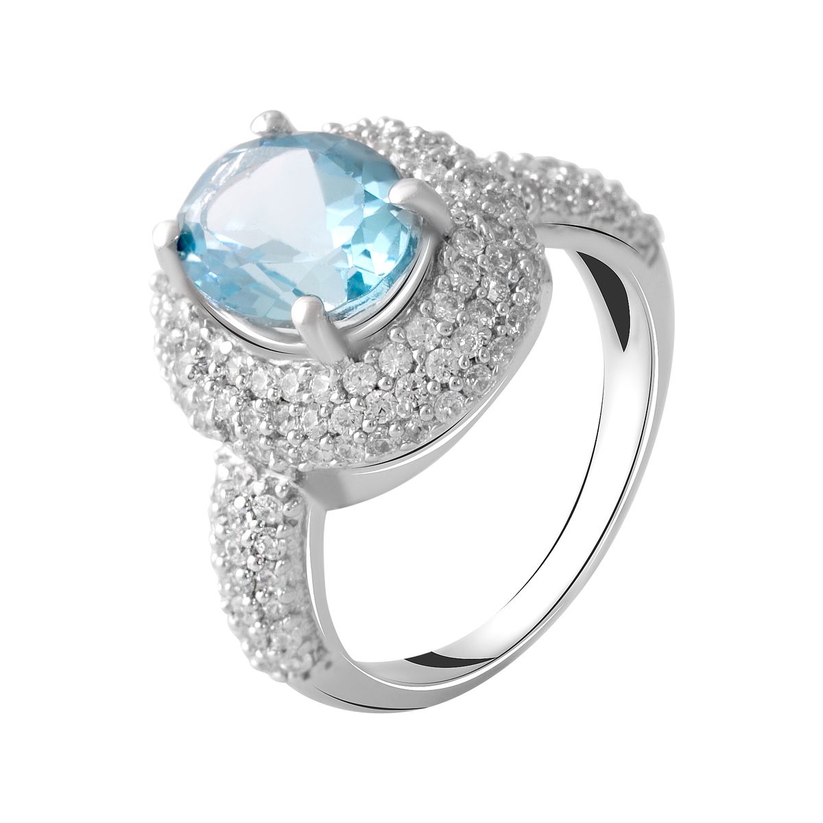 

Серебряное кольцо LAMIA с натуральным топазом 3.11ct 17 размер
