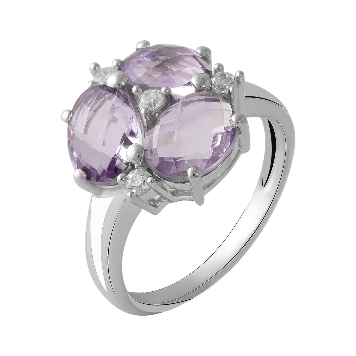 

Серебряное кольцо LAMIA с натуральным аметистом 2.7ct 17 размер