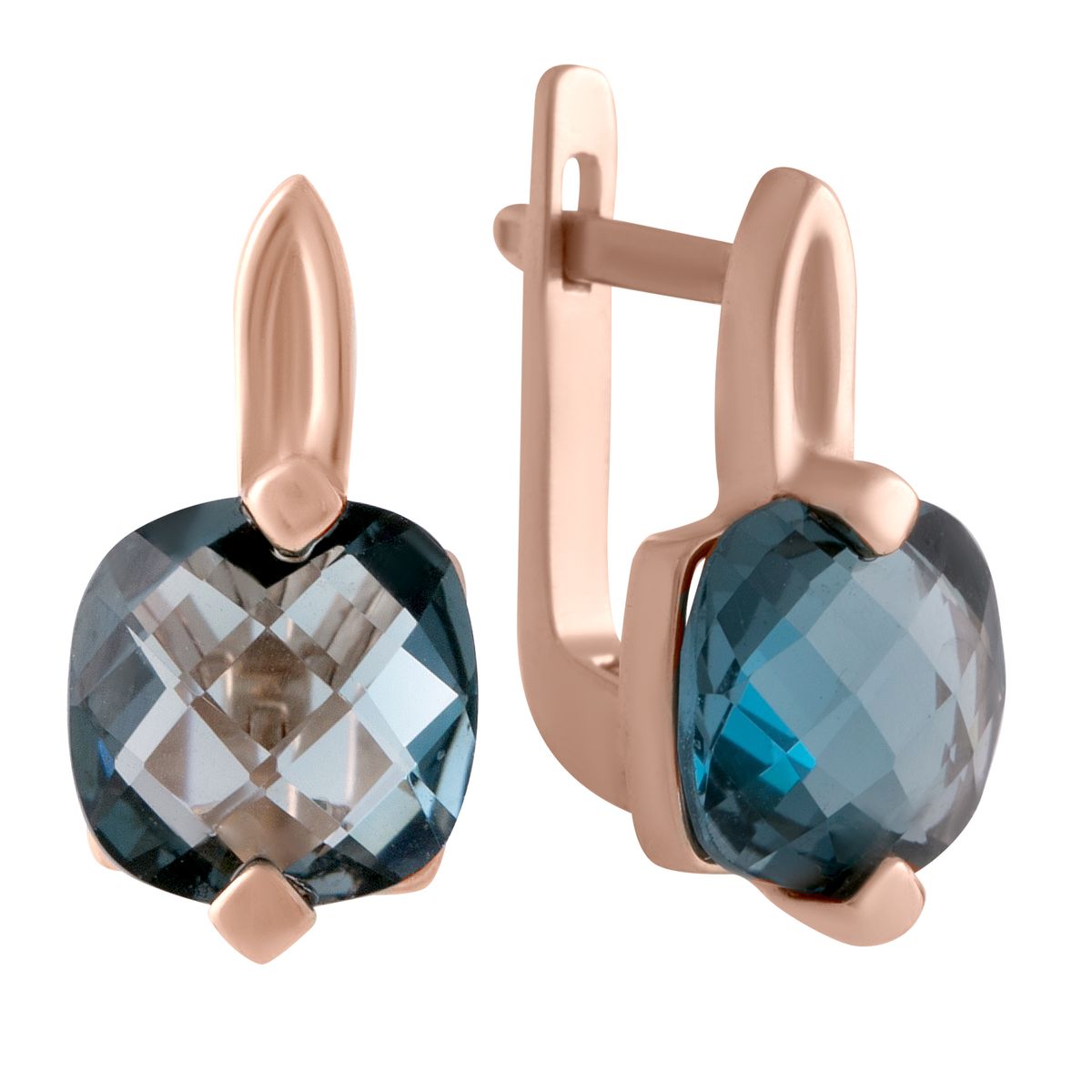 

Золотые серьги LAMIA с натуральным топазом Лондон Блю 5.84ct