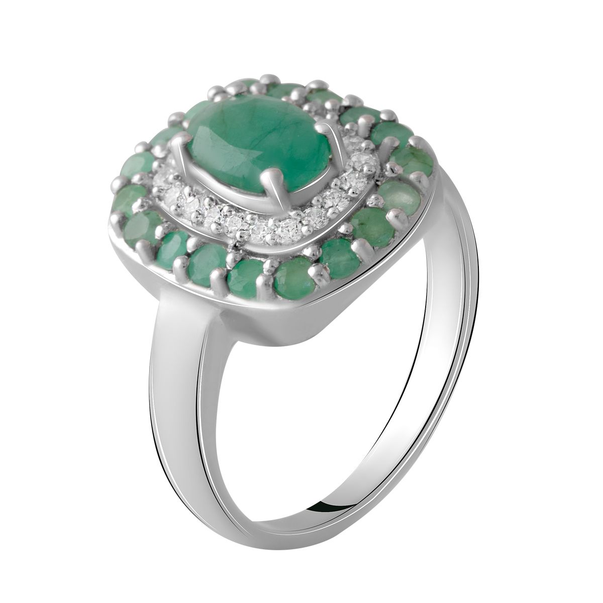 

Серебряное кольцо LAMIA с натуральным изумрудом 1.593ct 17 размер