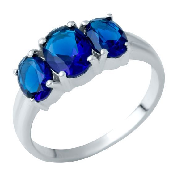 

Серебряное кольцо LAMIA с сапфиром nano 17.5 размер