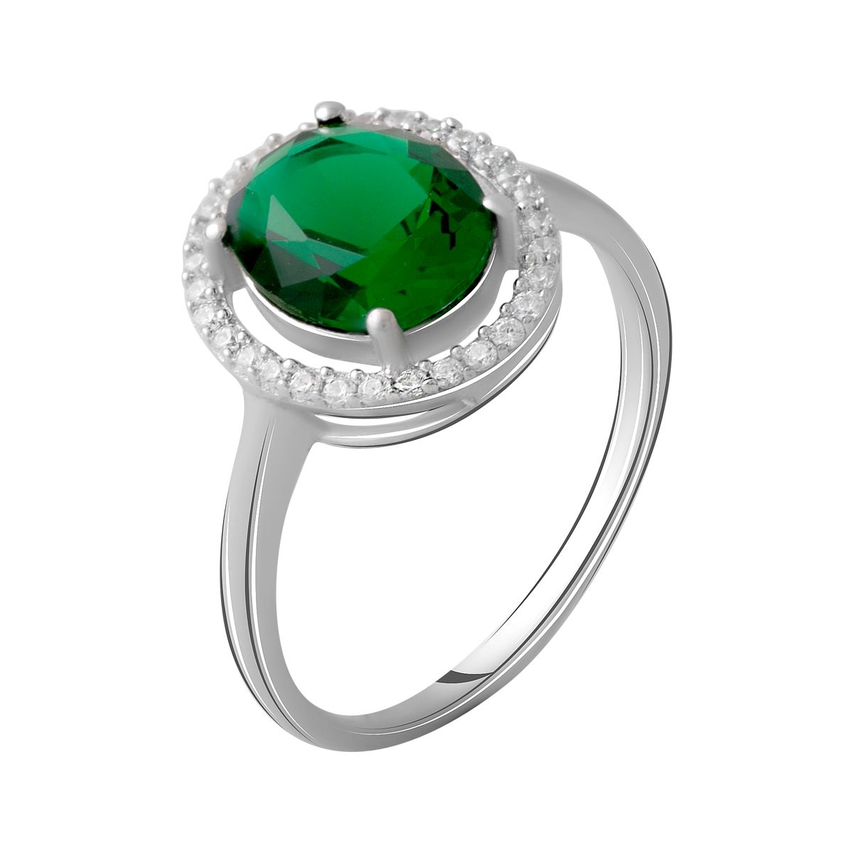 

Серебряное кольцо LAMIA с изумрудом nano 2.418ct 17.5 размер