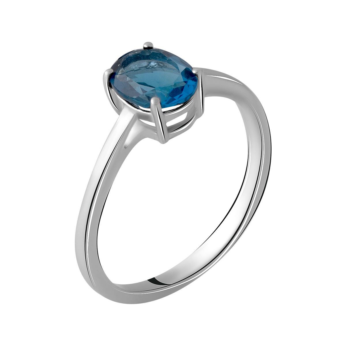 

Серебряное кольцо LAMIA с натуральным топазом Лондон Блю 1.013ct 18 размер
