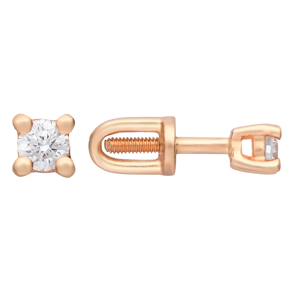 

Золотые серьги LAMIA с натуральными бриллиантом 0.12ct