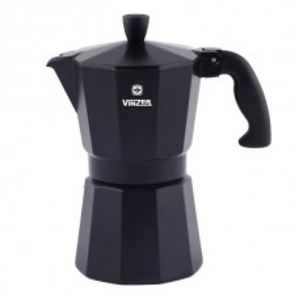 

Гейзерная кофеварка на 6 чашек Vinzer Nero алюминиевая VZ 89395
