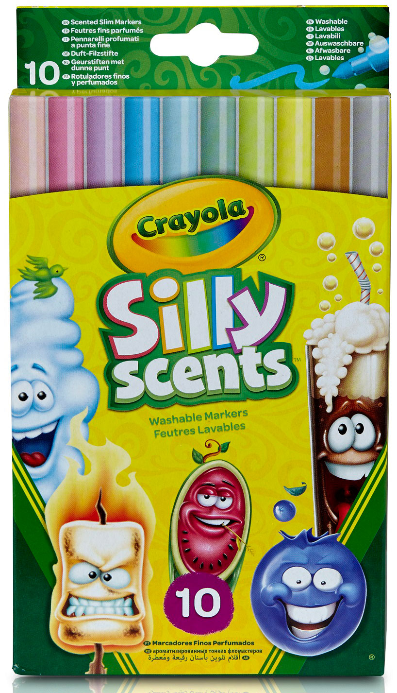 

Ароматизированные тонкие смываемые фломастеры (10 шт), Silly Scents, Crayola (12-39218)