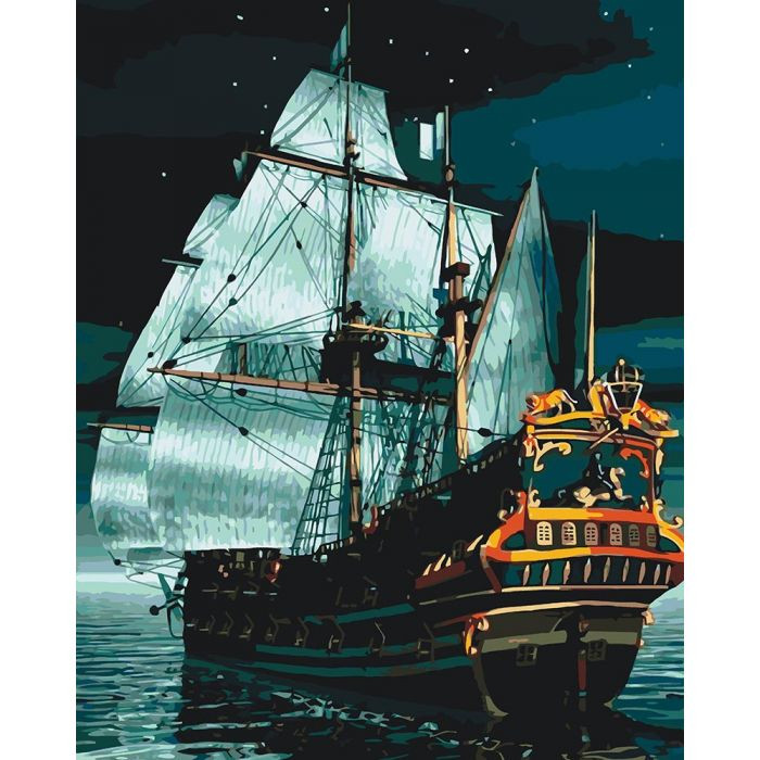 

Картина по номерам Идейка Морской пейзаж "Флагман ночью" 40*50см KHO2733