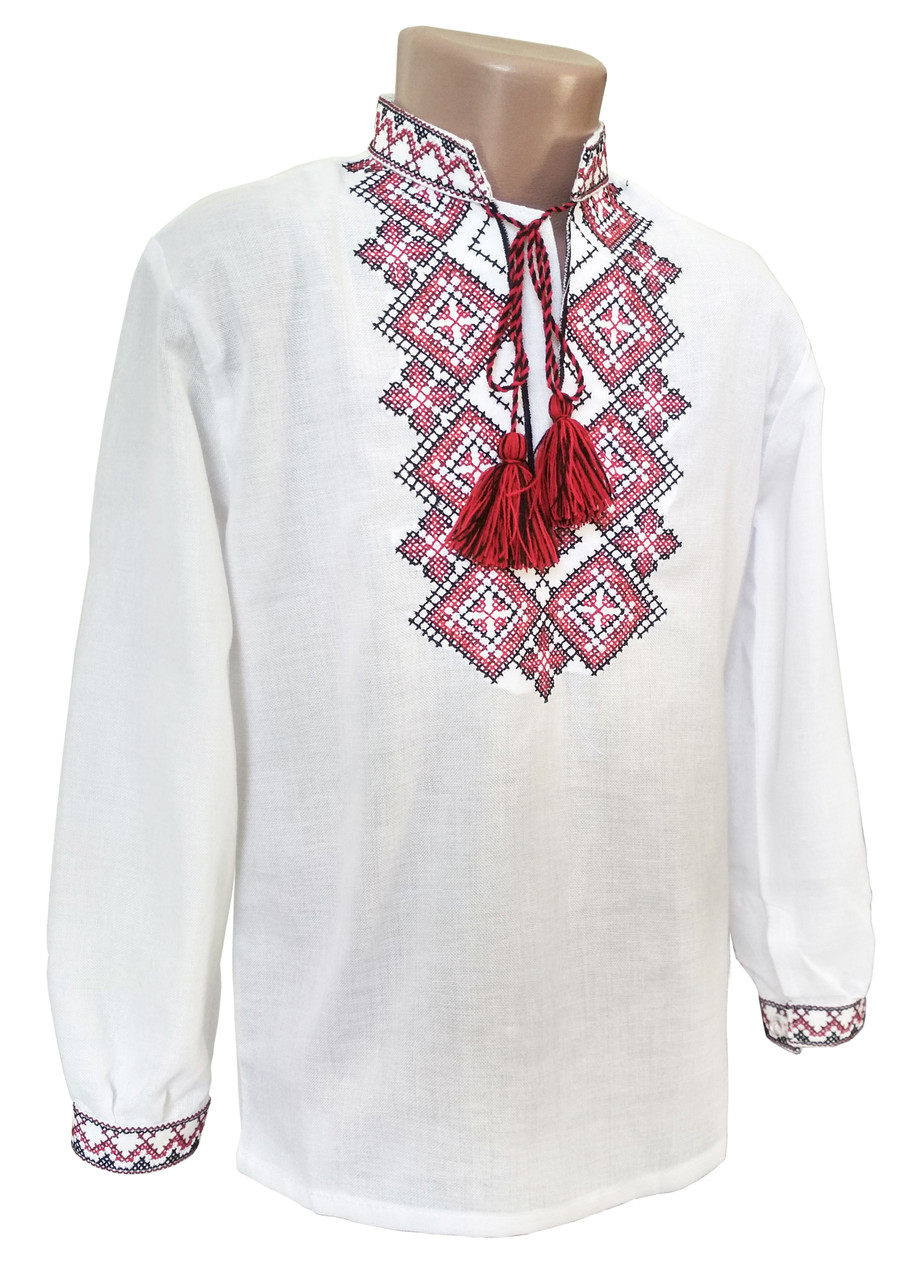 

Вишиванка для хлопчика НОКО "Михайлик" Біла з червоним 92 07018-2-92