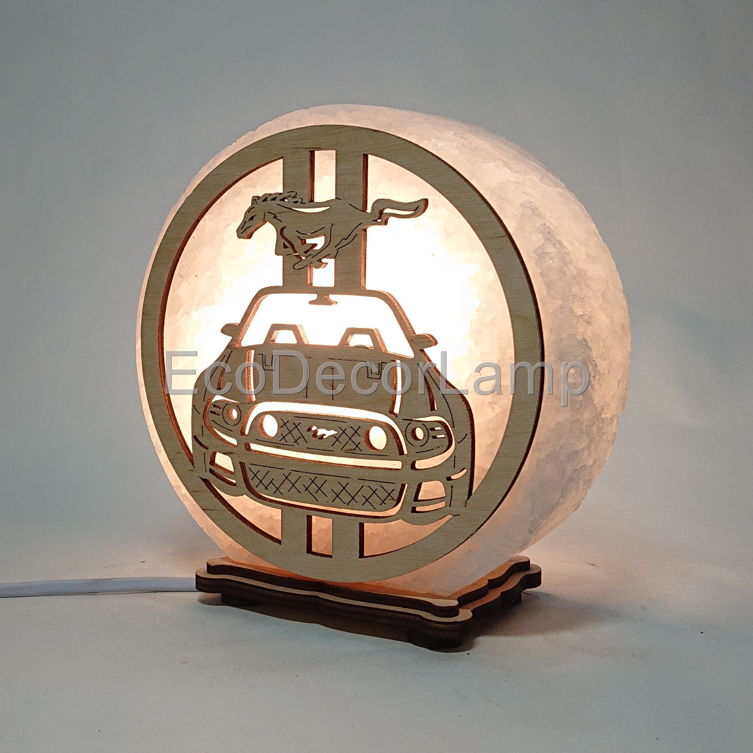 

Соляной светильник EcoDecorLamp круглый Мустанг жёлтый