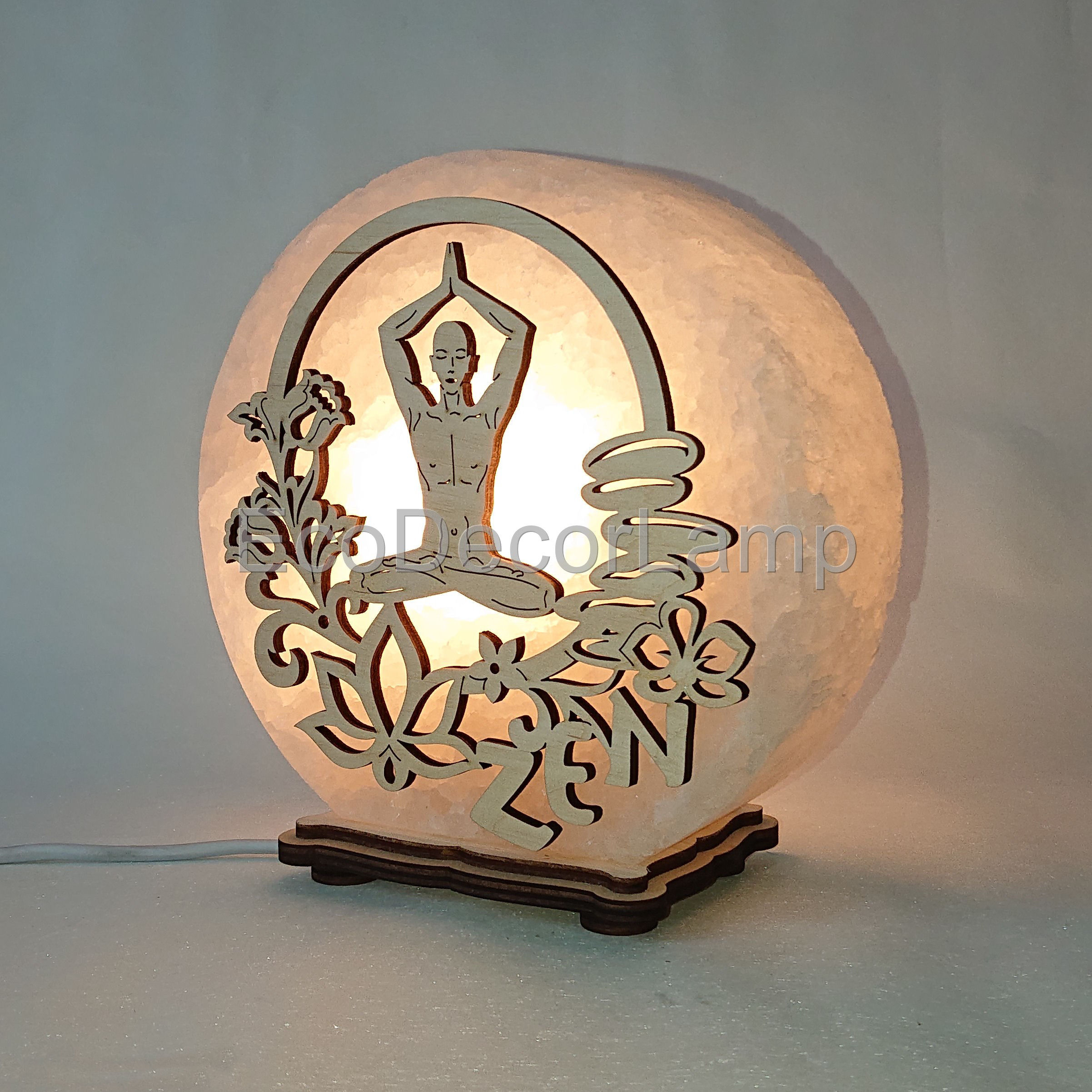 

Соляной светильник EcoDecorLamp круглый Зен жёлтый