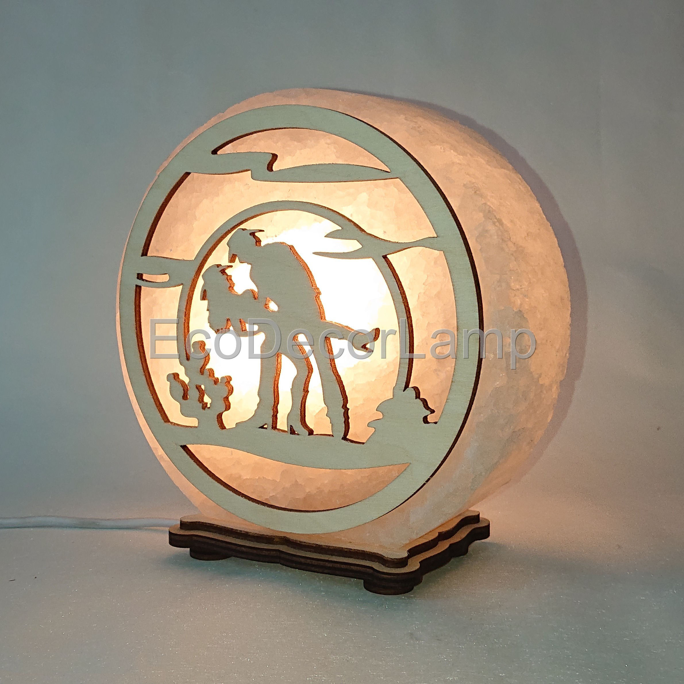 

Соляной светильник EcoDecorLamp круглый Джаз жёлтый