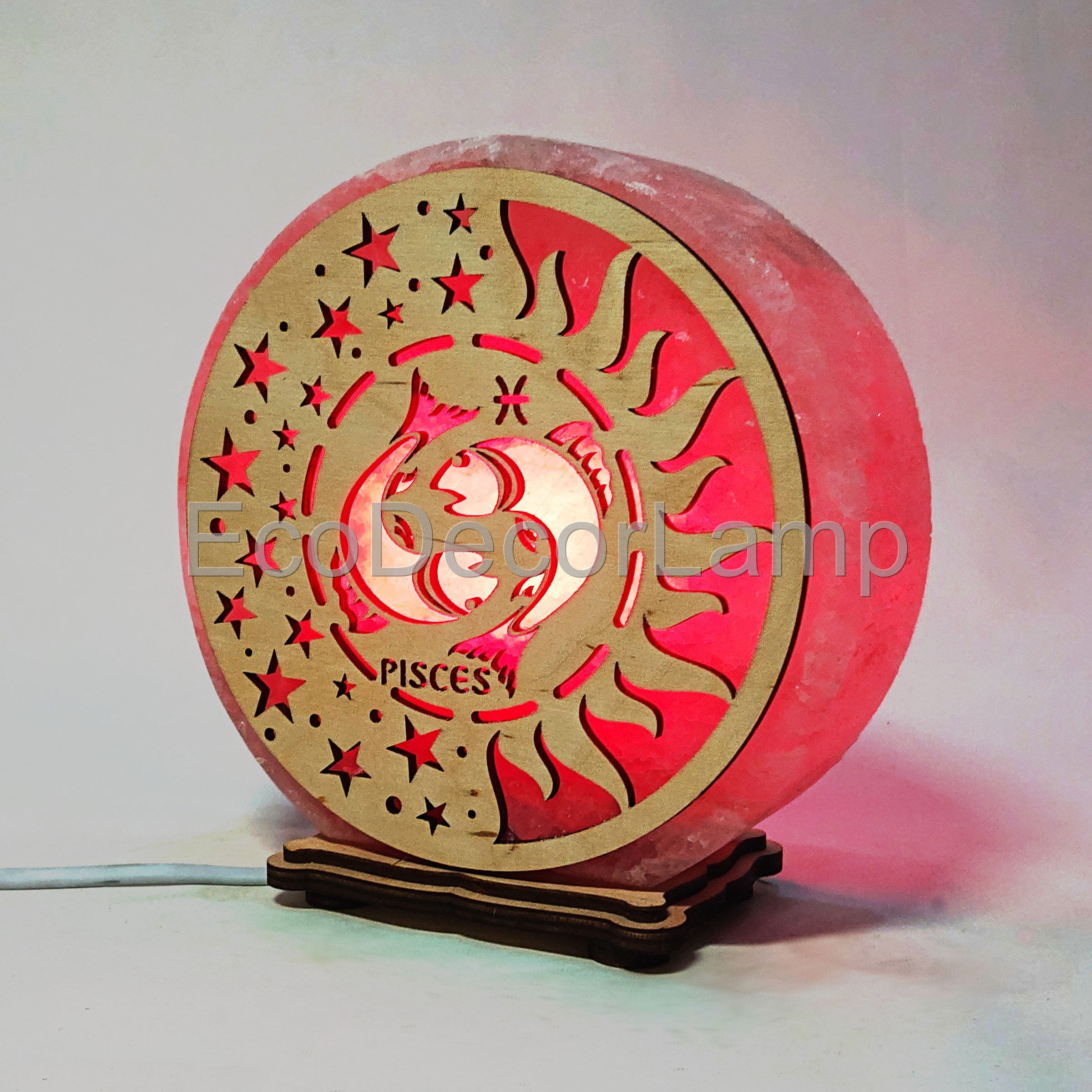 

Соляной светильник EcoDecorLamp "Рыба" красный