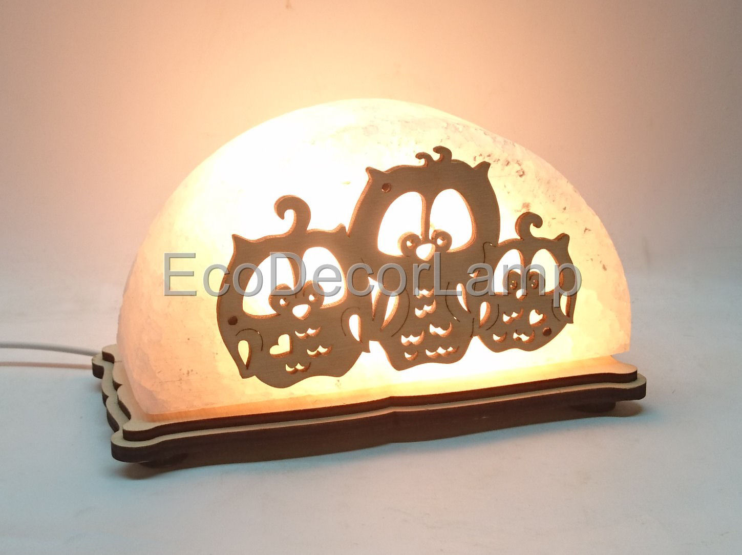 

Соляной светильник EcoDecorLamp полукруг Совы
