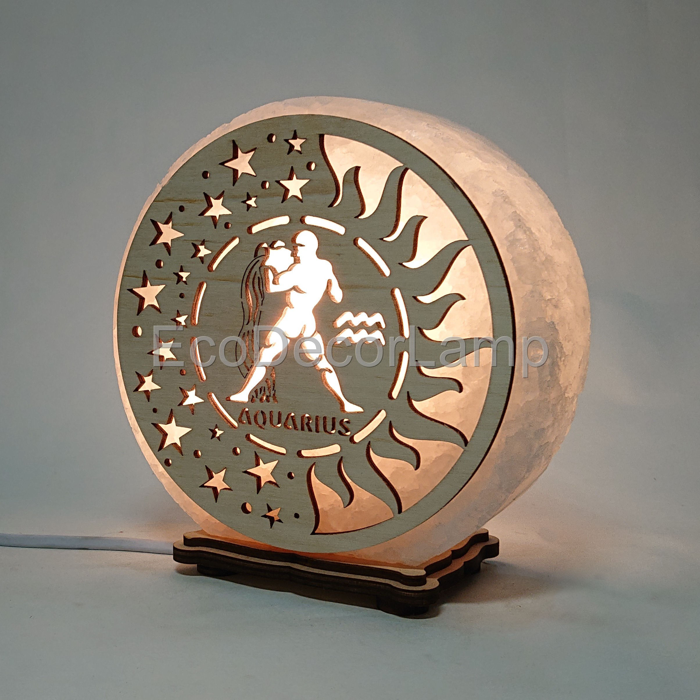 

Соляная лампа EcoDecorLamp "Водолей" жёлтый