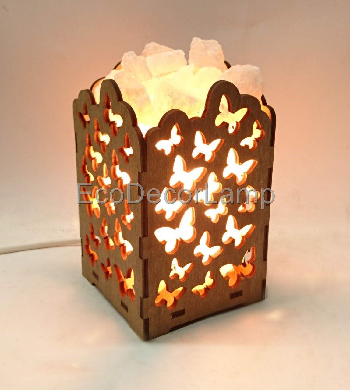 

Соляной светильник EcoDecorLamp Камин с кристаллами соли Бобочки