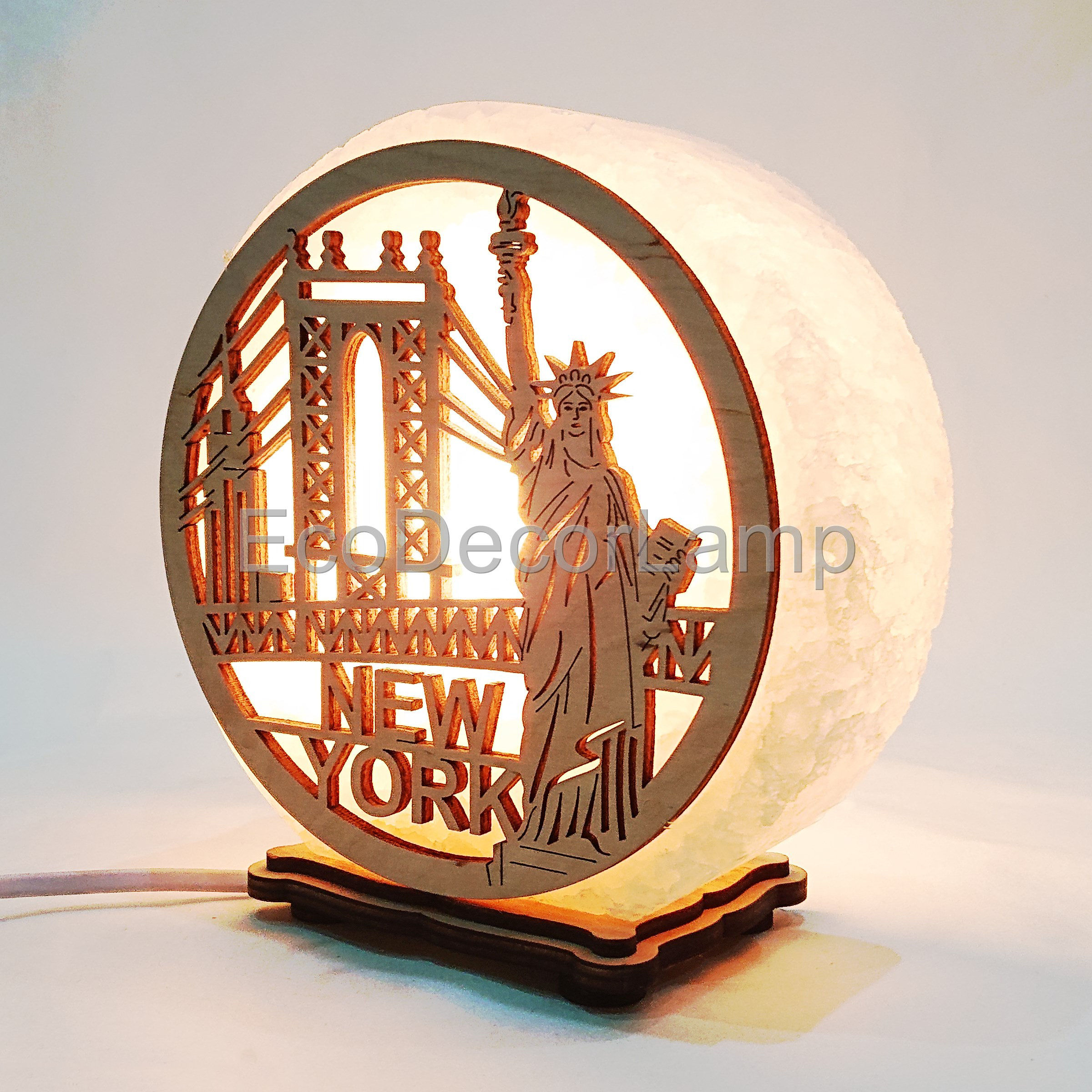 

Соляная лампа EcoDecorLamp круглый New York жёлтый