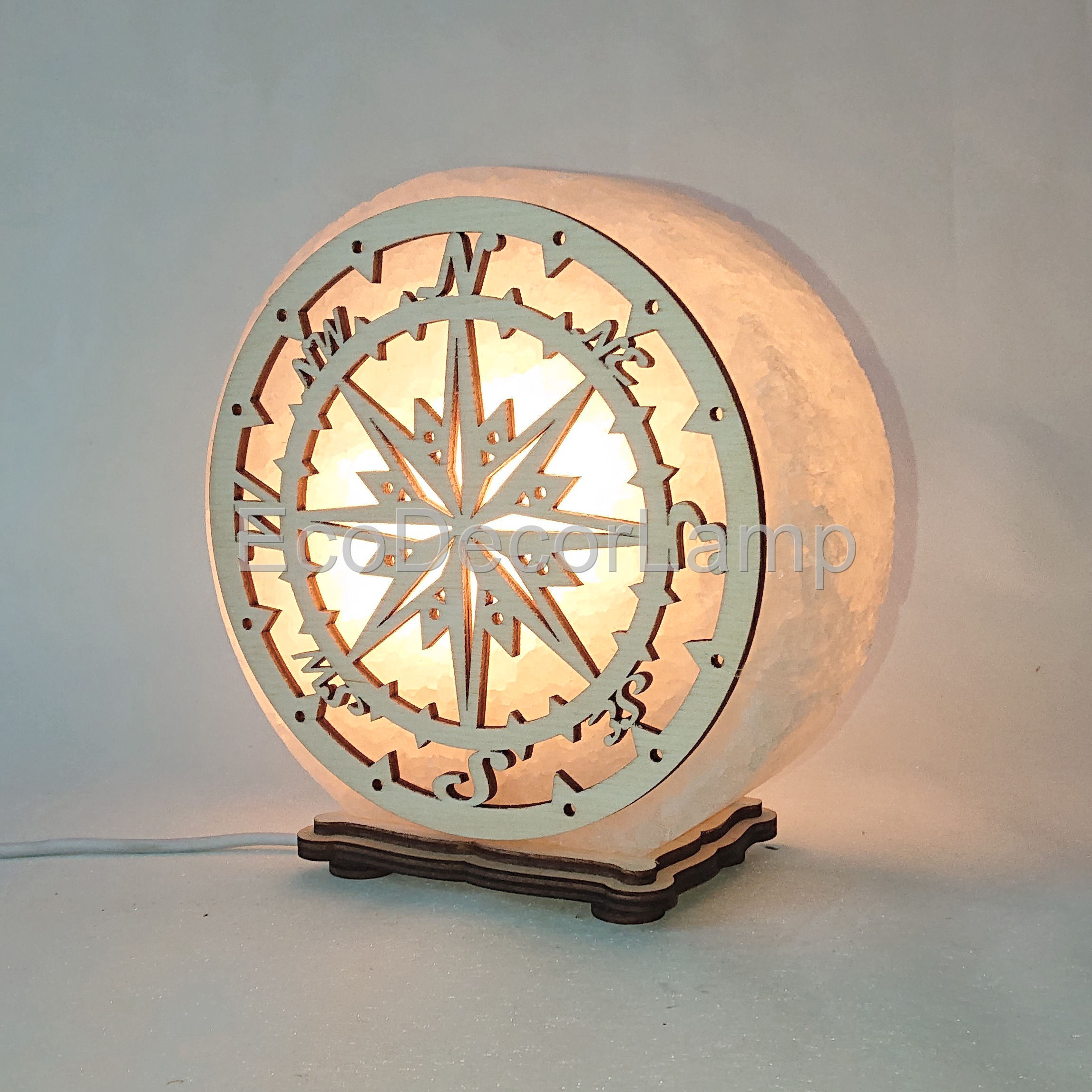 

Соляная лампа EcoDecorLamp круглый Компас жёлтый